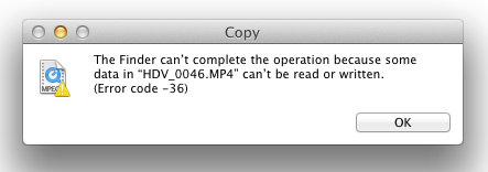 error -36 Finder I/O error